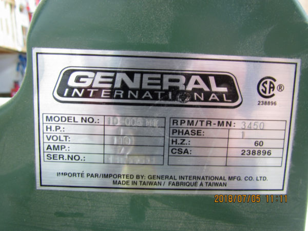 General International 10-005 M1 1 HP Dust Collector 4